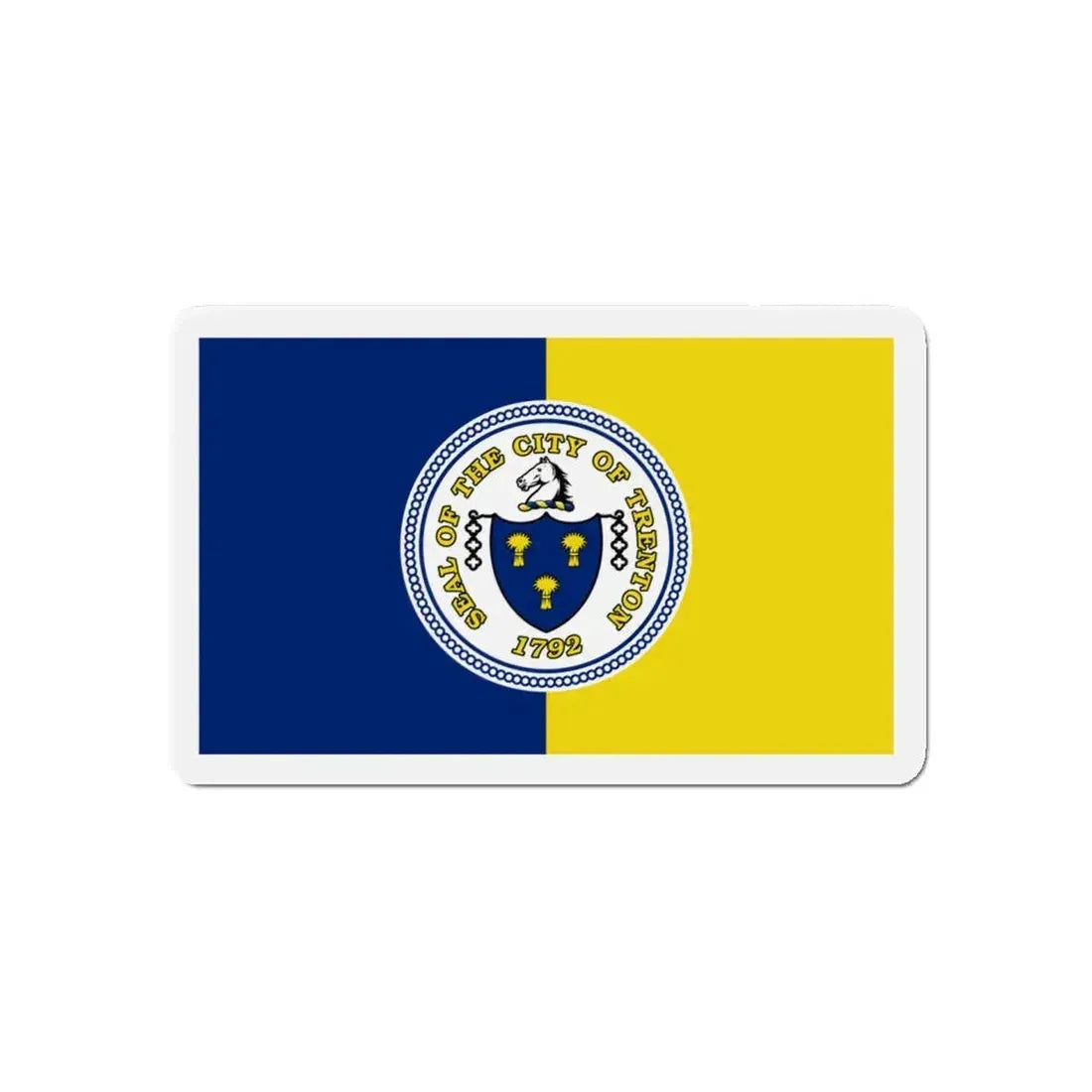 Flag of Trenton New Jersey - Refrigerator Magnet 5 Inch - The Sticker Space
