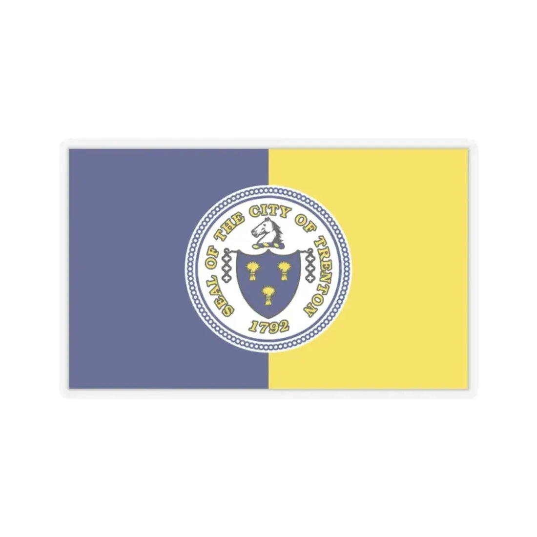 Flag of Trenton, New Jersey - STICKER Vinyl Kiss-Cut Decal 2 Inch Transparent - The Sticker Space