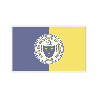 Flag of Trenton, New Jersey - STICKER Vinyl Kiss-Cut Decal 2 Inch Transparent - The Sticker Space