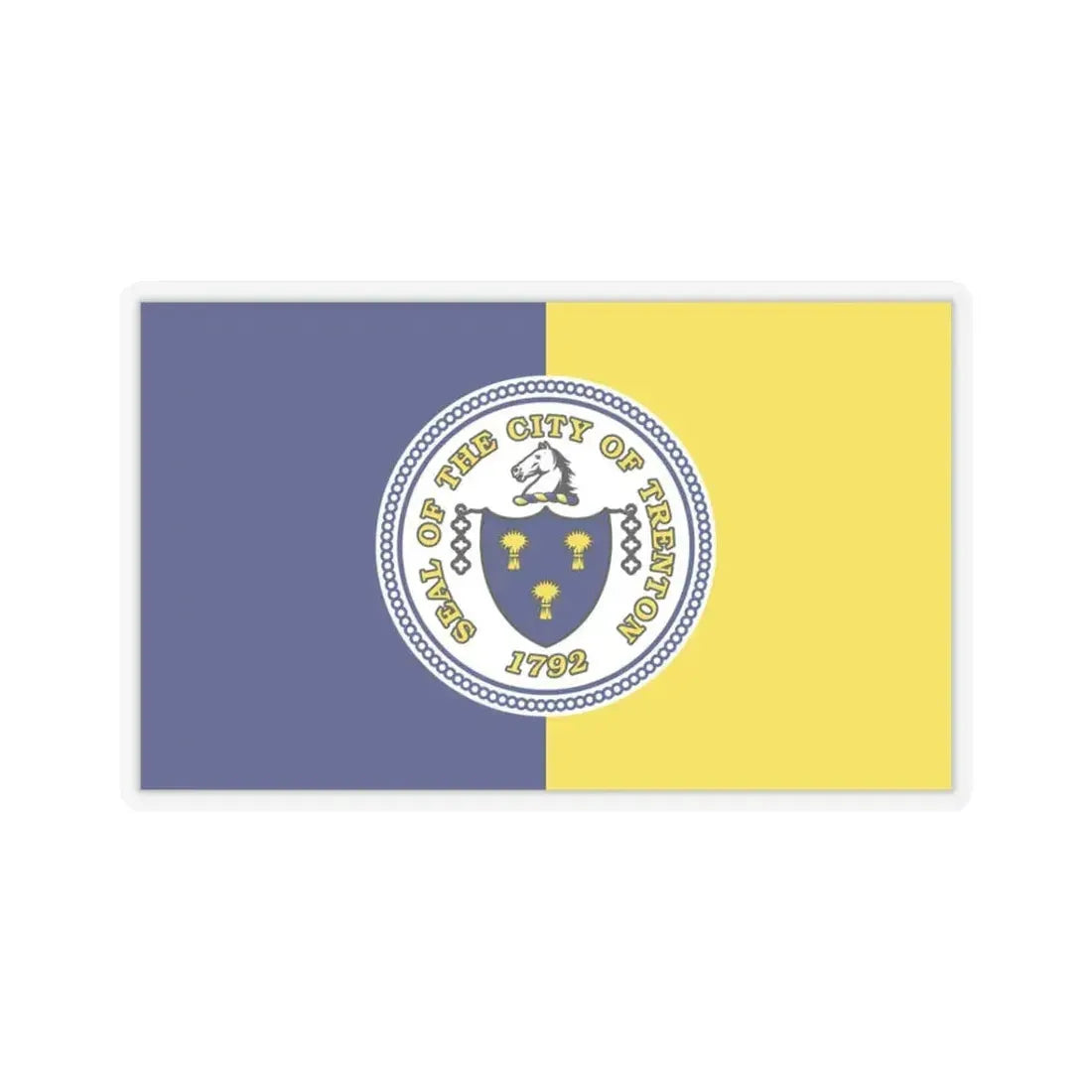 Flag of Trenton, New Jersey - STICKER Vinyl Kiss-Cut Decal 3 Inch Transparent - The Sticker Space