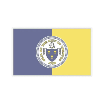 Flag of Trenton, New Jersey - STICKER Vinyl Kiss-Cut Decal 3 Inch Transparent - The Sticker Space