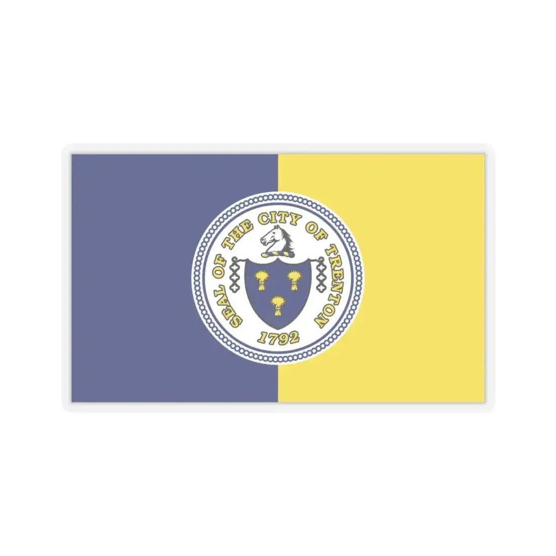 Flag of Trenton, New Jersey - STICKER Vinyl Kiss-Cut Decal 4 Inch Transparent - The Sticker Space