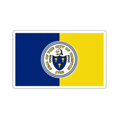 Flag of Trenton, New Jersey - STICKER Vinyl Kiss-Cut Decal 4 Inch White - The Sticker Space