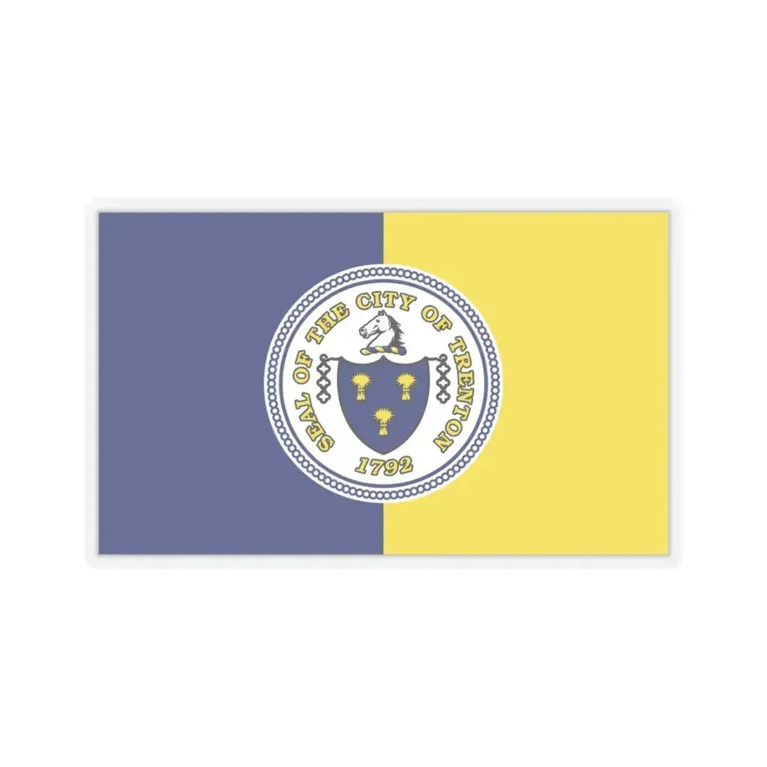 Flag of Trenton, New Jersey - STICKER Vinyl Kiss-Cut Decal 6 Inch Transparent - The Sticker Space