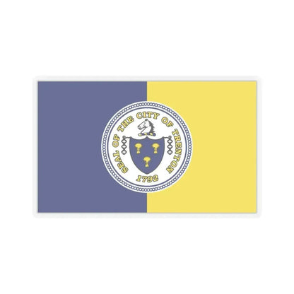 Flag of Trenton, New Jersey - STICKER Vinyl Kiss-Cut Decal 6 Inch Transparent - The Sticker Space