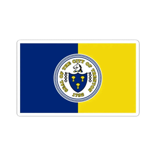 Flag of Trenton New Jersey (United States) STICKER Vinyl Kiss-Cut Decal 2 Inch White - The Sticker Space