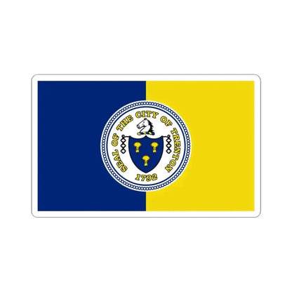 Flag of Trenton New Jersey (United States) STICKER Vinyl Kiss-Cut Decal 3 Inch White - The Sticker Space