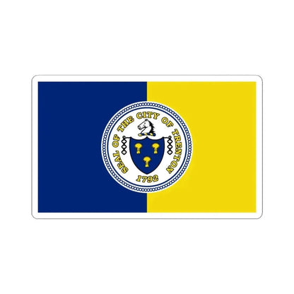 Flag of Trenton New Jersey (United States) STICKER Vinyl Kiss-Cut Decal 4 Inch White - The Sticker Space