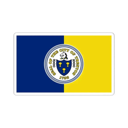 Flag of Trenton New Jersey (United States) STICKER Vinyl Kiss-Cut Decal 6 Inch White - The Sticker Space