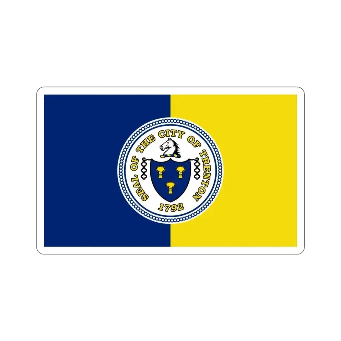 Flag of Trenton New Jersey USA STICKER Vinyl Die-Cut Decal 3 Inch - The Sticker Space