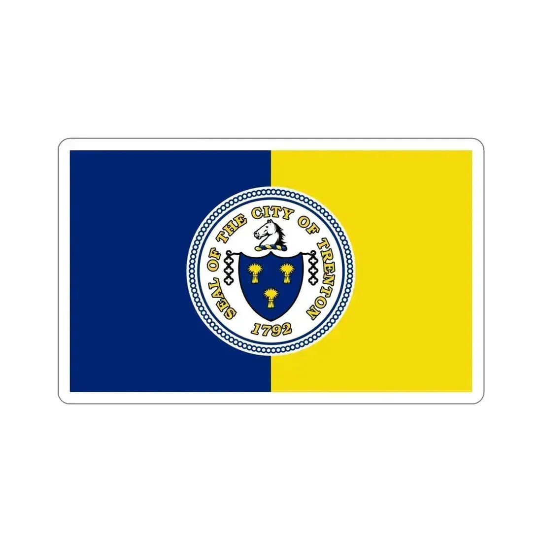 Flag of Trenton New Jersey USA STICKER Vinyl Die-Cut Decal 5 Inch - The Sticker Space