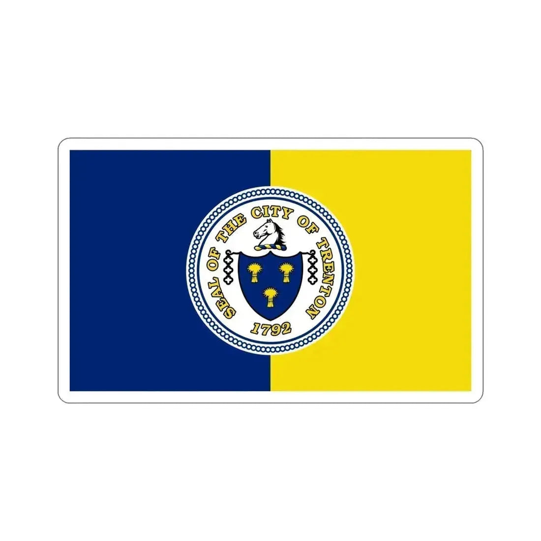 Flag of Trenton New Jersey USA STICKER Vinyl Die-Cut Decal 6 Inch - The Sticker Space