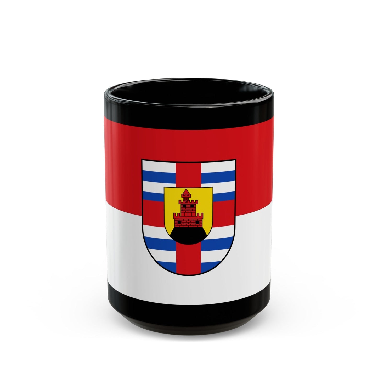 Flag of Trier Saarburg Germany - Black Coffee Mug-15oz-The Sticker Space