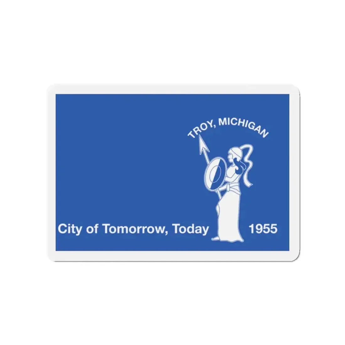 Flag of Troy Michigan - Refrigerator Magnet 2 Inch - The Sticker Space