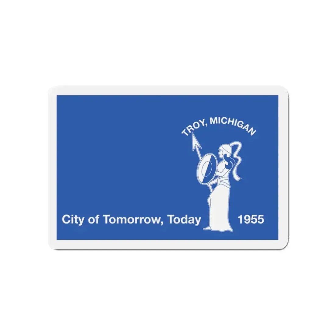 Flag of Troy Michigan - Refrigerator Magnet 3 Inch - The Sticker Space
