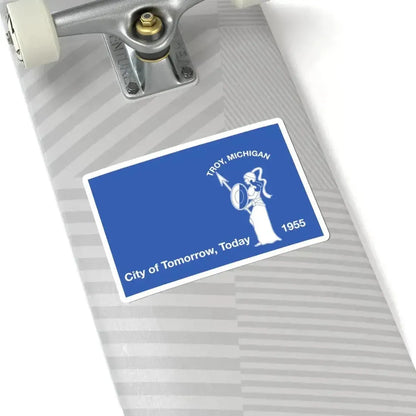 Flag of Troy Michigan (United States) STICKER Vinyl Kiss-Cut Decal - The Sticker Space