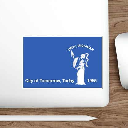 Flag of Troy Michigan USA STICKER Vinyl Die-Cut Decal-The Sticker Space