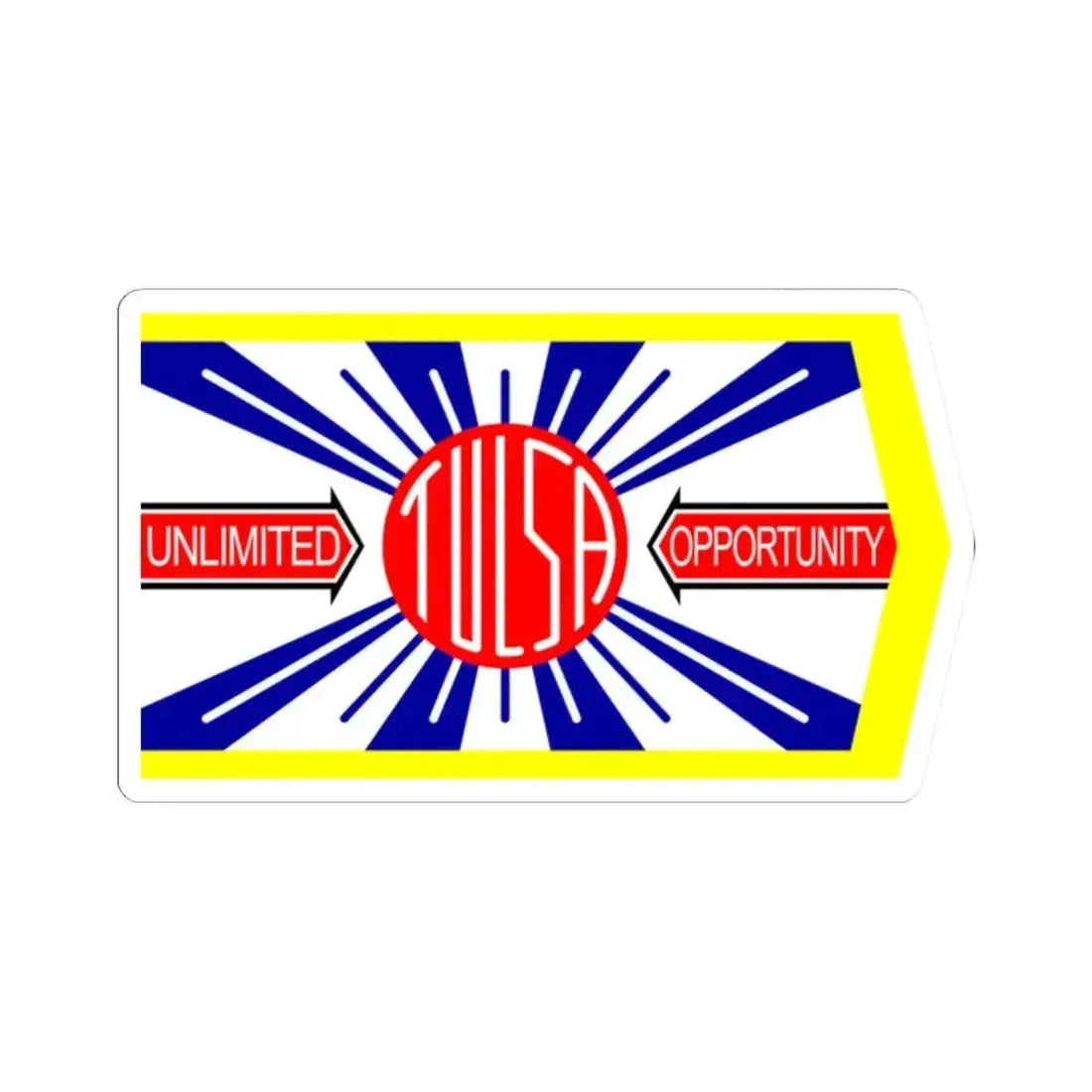 Flag of Tulsa 1924-1941 (United States) STICKER Vinyl Kiss-Cut Decal 2 Inch White - The Sticker Space