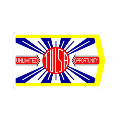 Flag of Tulsa 1924-1941 (United States) STICKER Vinyl Kiss-Cut Decal 2 Inch White - The Sticker Space