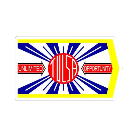Flag of Tulsa 1924-1941 (United States) STICKER Vinyl Kiss-Cut Decal 2 Inch White - The Sticker Space