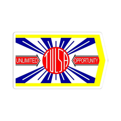 Flag of Tulsa 1924-1941 (United States) STICKER Vinyl Kiss-Cut Decal 3 Inch White - The Sticker Space
