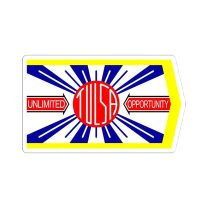 Flag of Tulsa 1924-1941 (United States) STICKER Vinyl Kiss-Cut Decal 4 Inch White - The Sticker Space