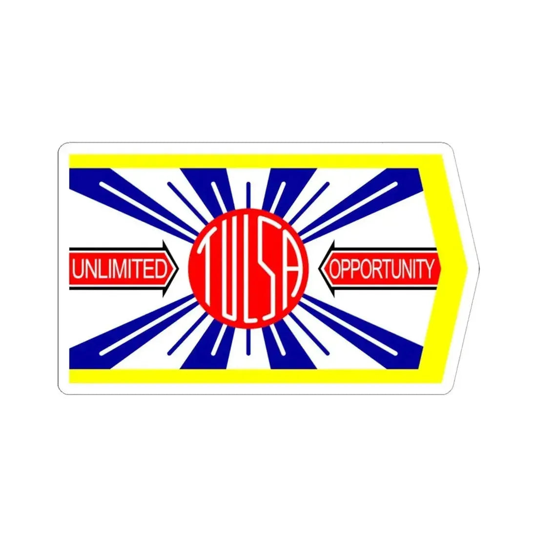 Flag of Tulsa 1924-1941 (United States) STICKER Vinyl Kiss-Cut Decal 6 Inch White - The Sticker Space