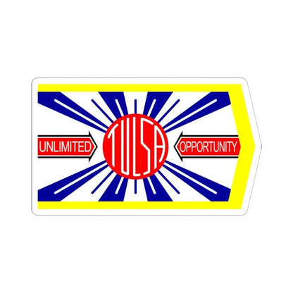Flag of Tulsa 1924-1941 (United States) STICKER Vinyl Kiss-Cut Decal 6 Inch White - The Sticker Space