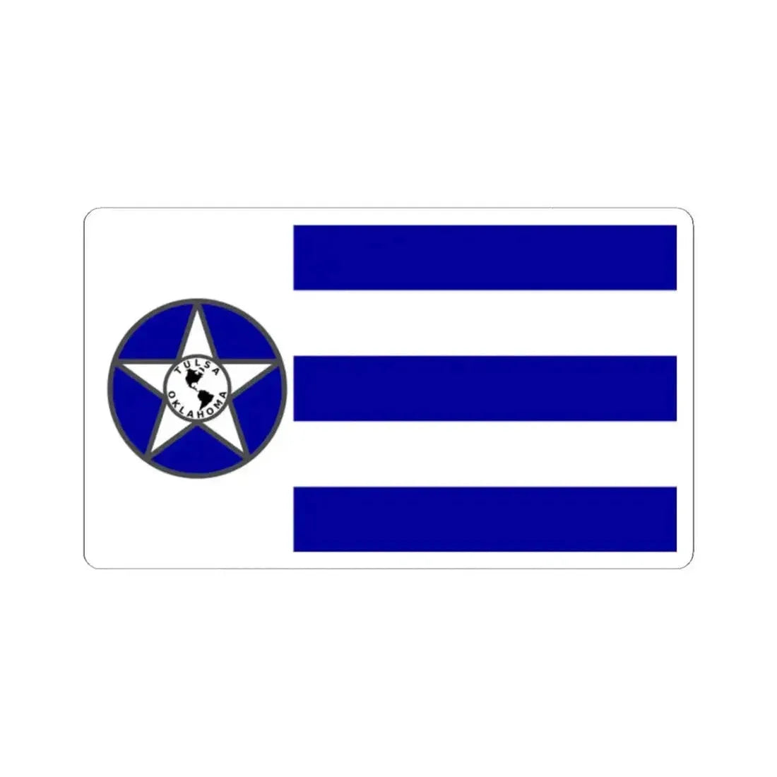 Flag of Tulsa 1941-1973 (United States) STICKER Vinyl Kiss-Cut Decal 2 Inch White - The Sticker Space