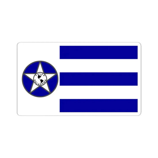 Flag of Tulsa 1941-1973 (United States) STICKER Vinyl Kiss-Cut Decal 2 Inch White - The Sticker Space