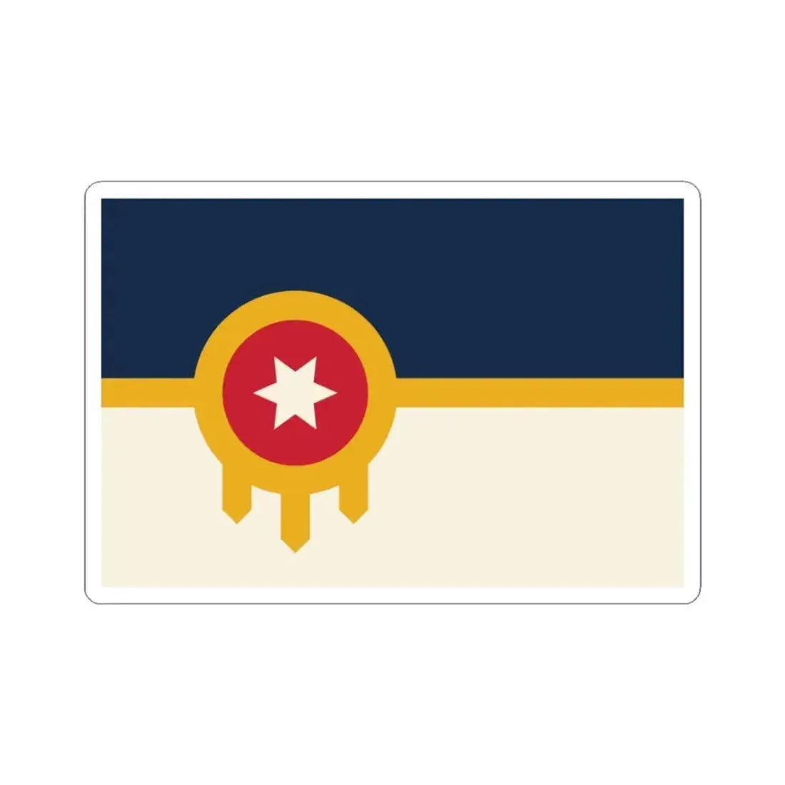 Flag of Tulsa Oklahoma 2018 (United States) STICKER Vinyl Kiss-Cut Decal 3 Inch White - The Sticker Space
