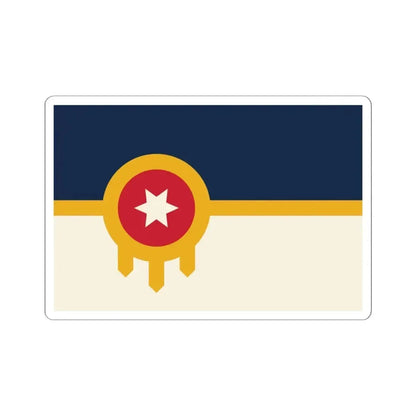 Flag of Tulsa Oklahoma 2018 (United States) STICKER Vinyl Kiss-Cut Decal 6 Inch White - The Sticker Space