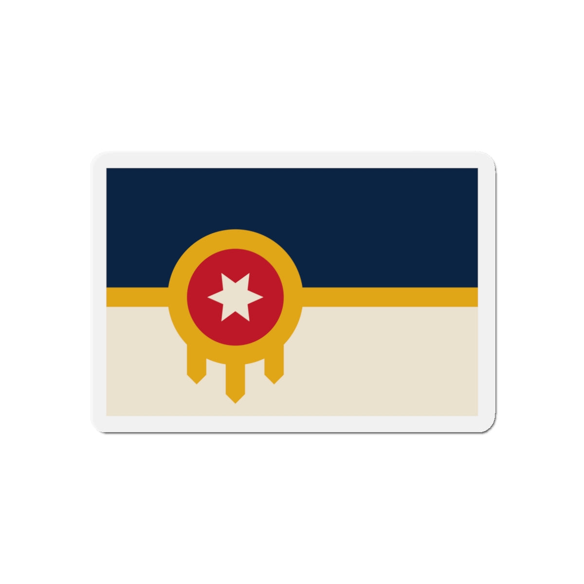 Flag of Tulsa Oklahoma - Die-Cut Magnet-5" x 5"-The Sticker Space