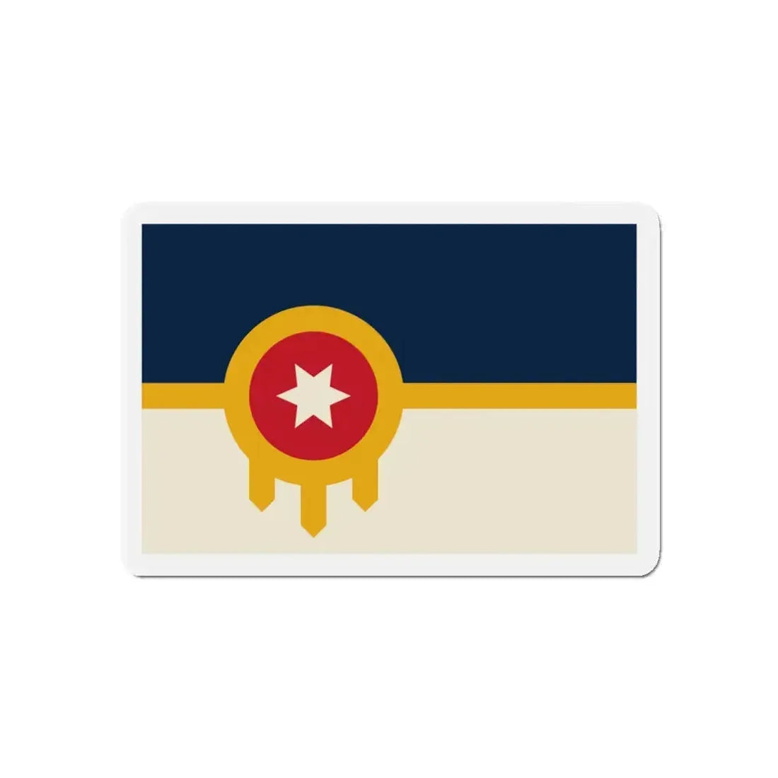 Flag of Tulsa Oklahoma - Refrigerator Magnet 5 Inch - The Sticker Space