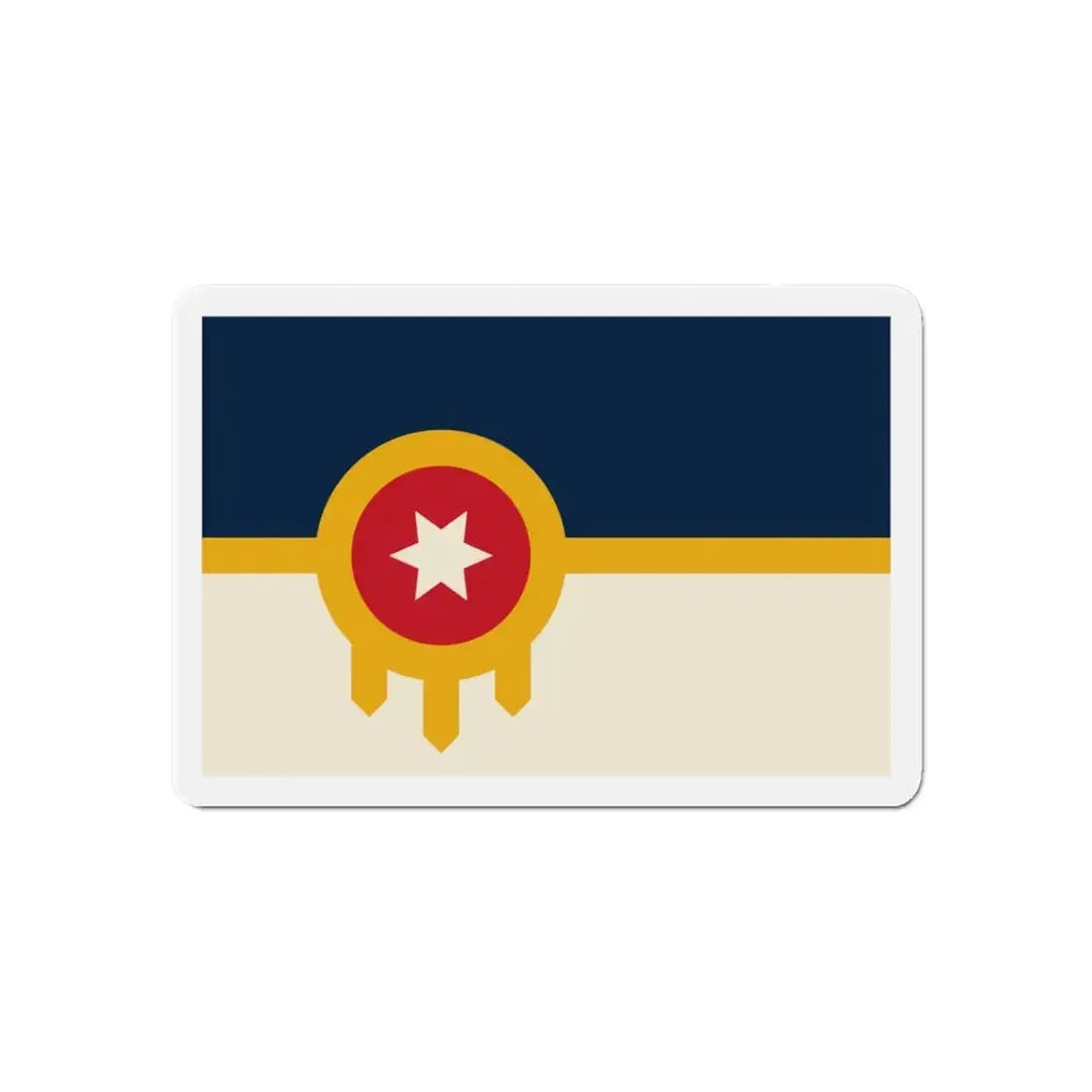 Flag of Tulsa Oklahoma - Refrigerator Magnet 6 Inch - The Sticker Space