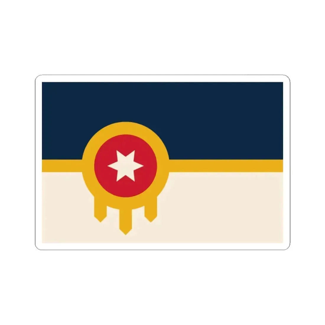 Flag of Tulsa, Oklahoma - STICKER Vinyl Kiss-Cut Decal - The Sticker Space