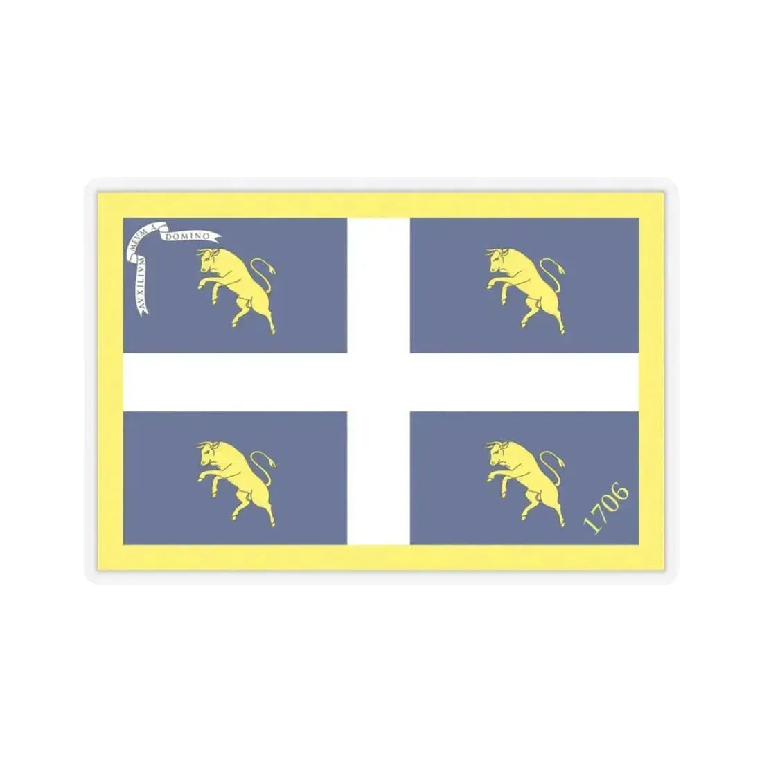 Flag of Turin Italy - STICKER Vinyl Kiss-Cut Decal 3 Inch Transparent - The Sticker Space