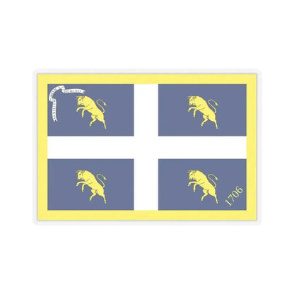 Flag of Turin Italy - STICKER Vinyl Kiss-Cut Decal 3 Inch Transparent - The Sticker Space