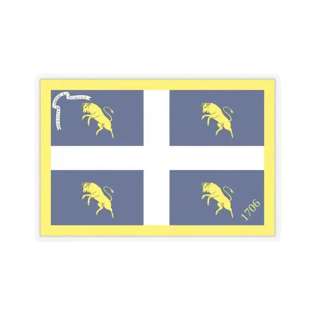 Flag of Turin Italy - STICKER Vinyl Kiss-Cut Decal 4 Inch Transparent - The Sticker Space