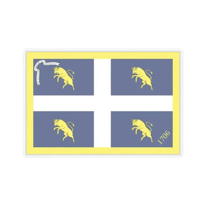 Flag of Turin Italy - STICKER Vinyl Kiss-Cut Decal 4 Inch Transparent - The Sticker Space