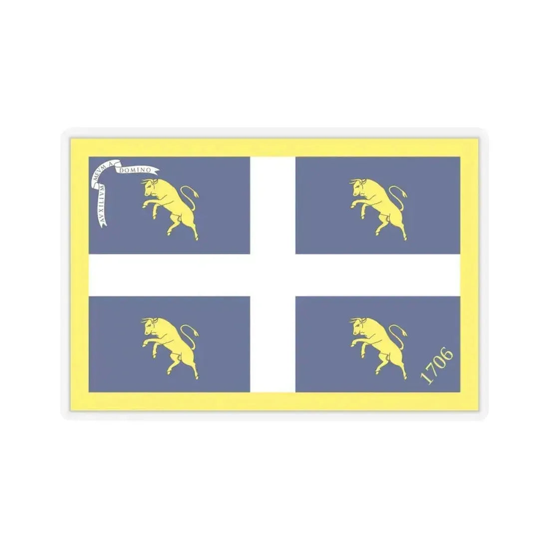 Flag of Turin Italy - STICKER Vinyl Kiss-Cut Decal 6 Inch Transparent - The Sticker Space