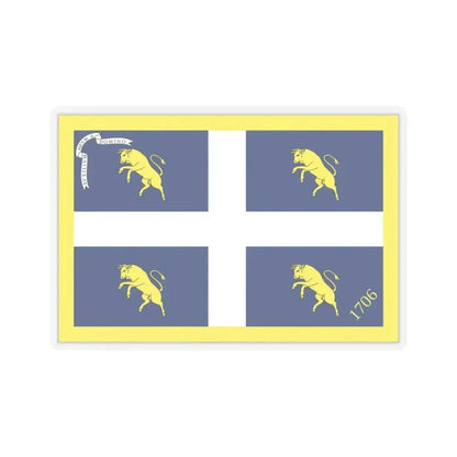 Flag of Turin Italy - STICKER Vinyl Kiss-Cut Decal 6 Inch Transparent - The Sticker Space