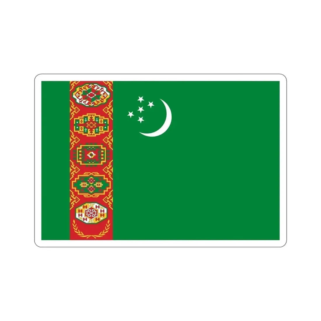 Flag of Turkmenistan STICKER Vinyl Die-Cut Decal - The Sticker Space