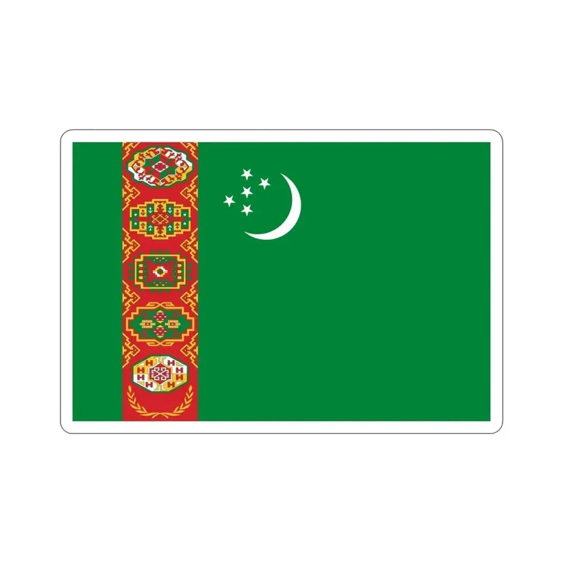 Flag of Turkmenistan STICKER Vinyl Die-Cut Decal - The Sticker Space