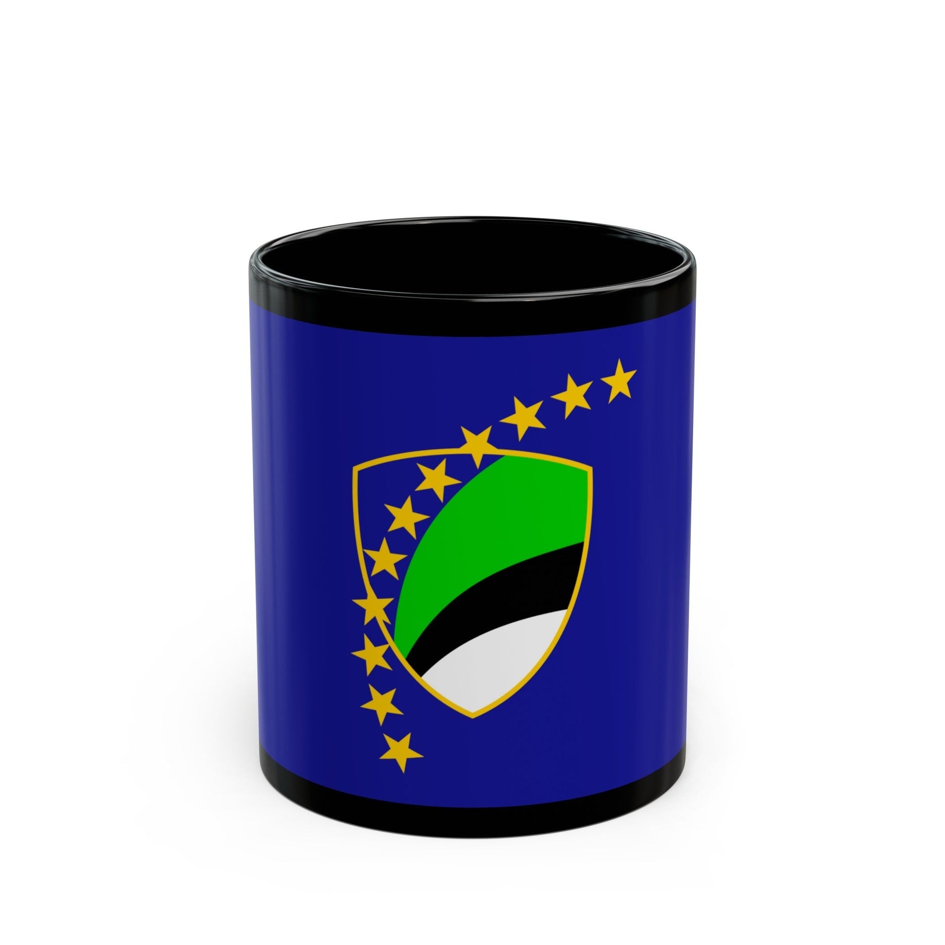 Flag of Tuzla Canton Bosnia and Herzegovina - Black Coffee Mug-11oz-The Sticker Space