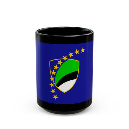 Flag of Tuzla Canton Bosnia and Herzegovina - Black Coffee Mug-15oz-The Sticker Space