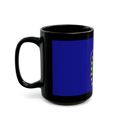 Flag of Tuzla Canton Bosnia and Herzegovina - Black Coffee Mug-The Sticker Space