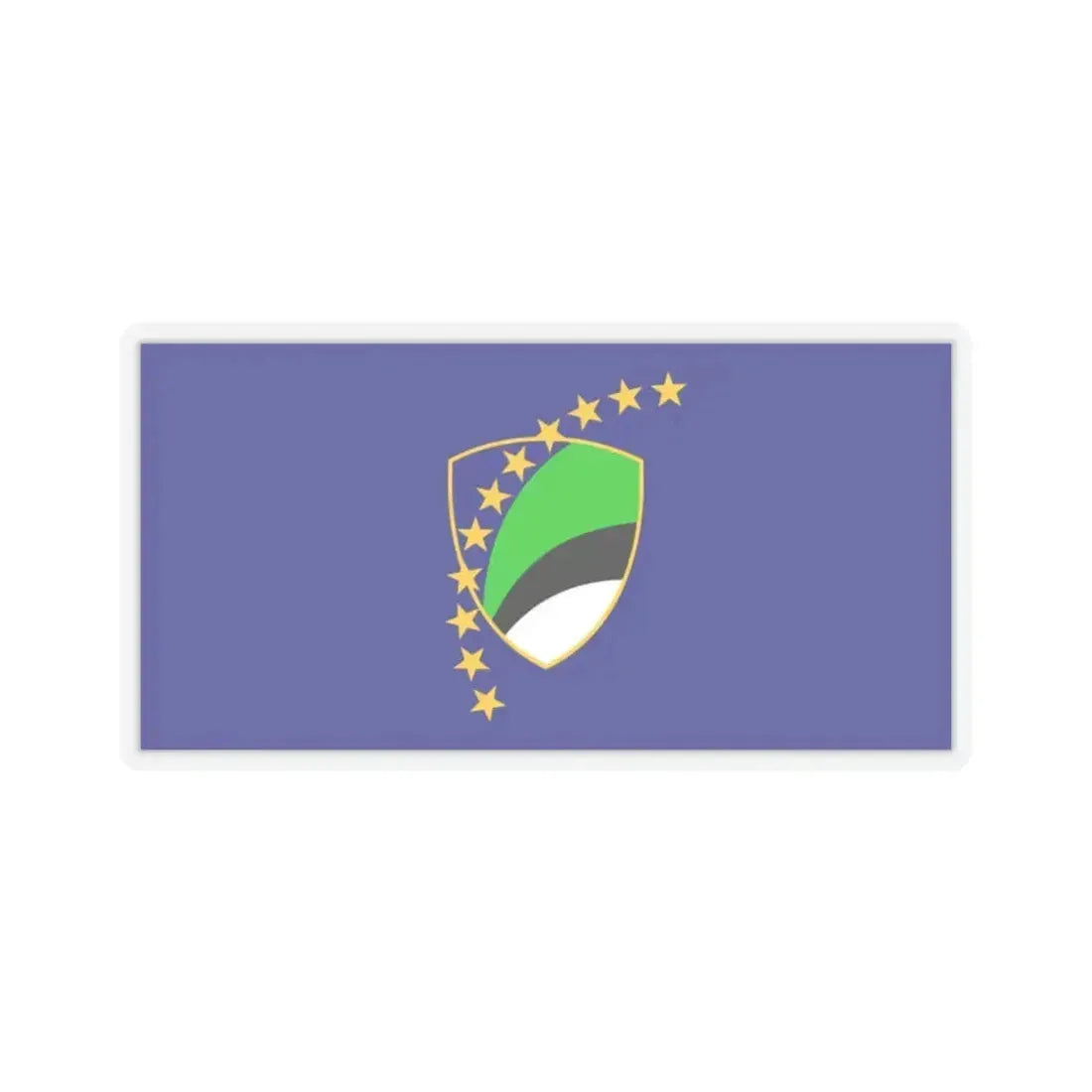 Flag of Tuzla Canton Bosnia and Herzegovina - STICKER Vinyl Kiss-Cut Decal 2 Inch Transparent - The Sticker Space