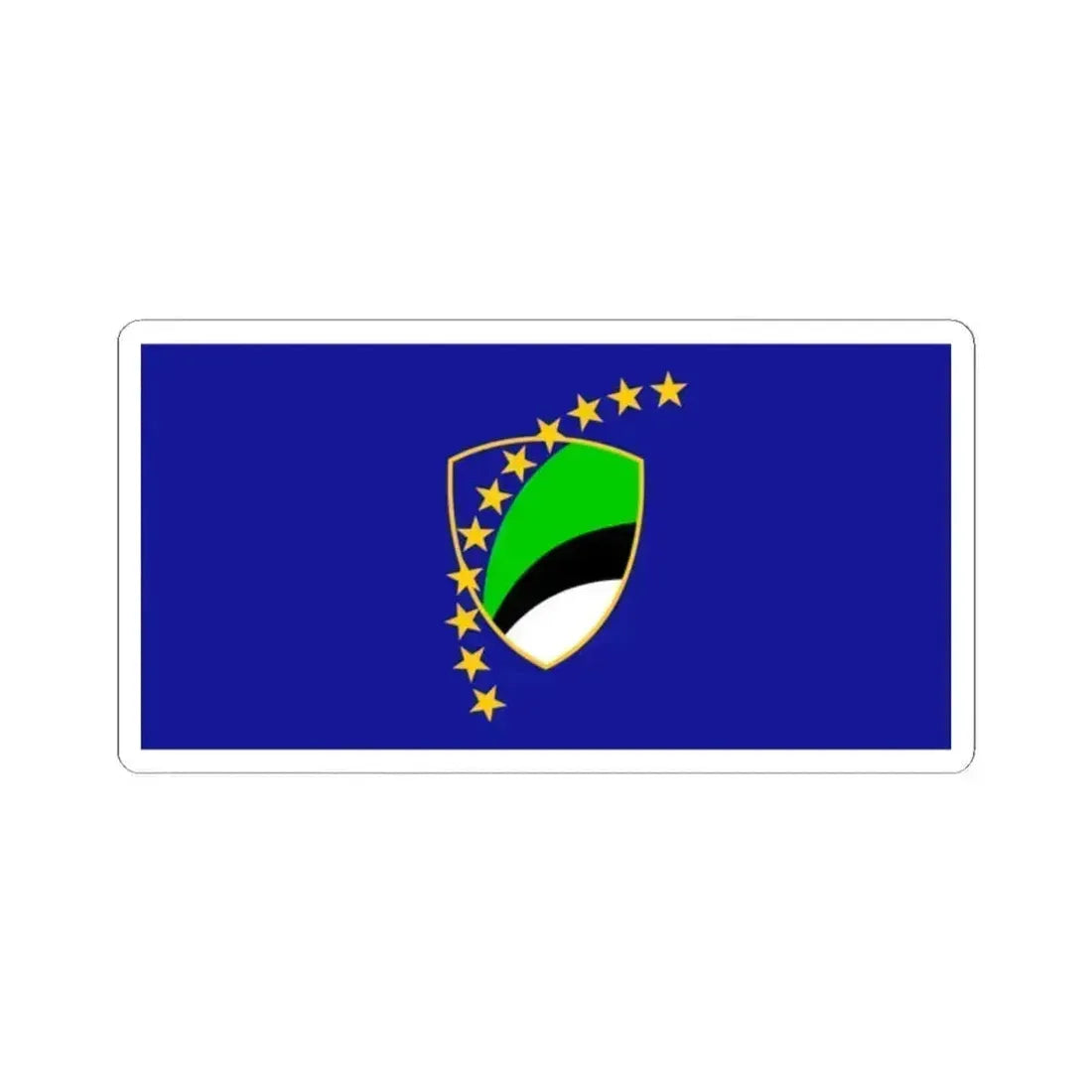 Flag of Tuzla Canton Bosnia and Herzegovina - STICKER Vinyl Kiss-Cut Decal 2 Inch White - The Sticker Space