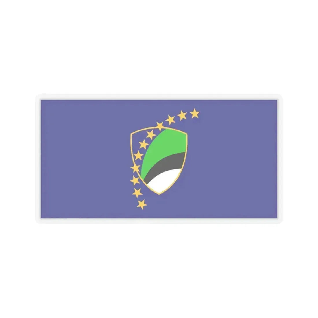 Flag of Tuzla Canton Bosnia and Herzegovina - STICKER Vinyl Kiss-Cut Decal 3 Inch Transparent - The Sticker Space